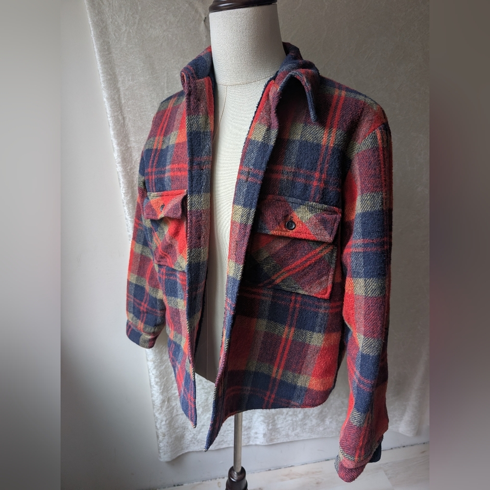 Wool Fleece Button Up Jacket Insulated Sir Jack Jacket Red Blue Green